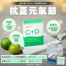 將圖片載入圖庫檢視器 Lypo-C 微脂體高濃度維他命C+D (30包入) 抗夏元氣節，購買30入/盒, 另加贈4入C+D,及抗夏小物( 扇子 或 涼感毛巾 ,隨機出貨 ), 6/22止
